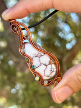 Load image into Gallery viewer, Reserved for Tanya r DUO TONED WIRE ARIZONA WILD HORSE with gem inclusions Wire wrapped pendent necklace