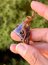 Load image into Gallery viewer, Lepidolite with quartz gem accents wire wrapped pendant necklace