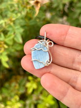 Load image into Gallery viewer, Reserved for Amanda f Owyhee Blue Opal mini Wire wrapped pendent necklace