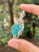 Load image into Gallery viewer, Reserved for Cheri F Kingman Turquoise Wire Wrapped Pendent Necklace