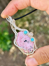 Load image into Gallery viewer, Reserved for Maria L Pink Opal with gem inclusions Wire Wrapped Pendent Necklace