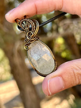 Load image into Gallery viewer, Reserved for Lacey j DESIGNER CAB Faceted golden rutile quartz wire wrapped pendant