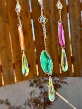 Load image into Gallery viewer, Reserved for LaRonda G Chakra Gemstone Moon suncatcher / Wall Hanging 12” L