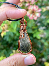 Load image into Gallery viewer, Reserved for Bethany s Black Tourmalinated Quartz Wire Wrapped Pendent Necklace