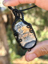 Load image into Gallery viewer, Maligano Jasper with Black Onyx gem accent wire wrapped pendant necklace