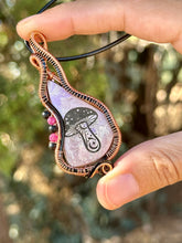 Load image into Gallery viewer, Reserved for cambra k Phosphosiderite with gemstone inclusions Wire wrapped pendent necklace