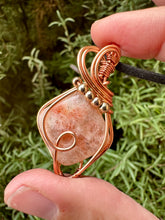 Load image into Gallery viewer, Order for Charlene Sunstone Wire Wrapped Pendent Necklace