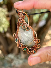Load image into Gallery viewer, Reserved for Charlene a Garden quartz with gem stone inclusions Wire wrapped pendent necklace