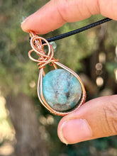 Load image into Gallery viewer, Reserved for Nina b Amazonite Wire Wrapped Pendent Necklace