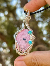 Load image into Gallery viewer, Reserved for Maria L Pink Opal with gem inclusions Wire Wrapped Pendent Necklace
