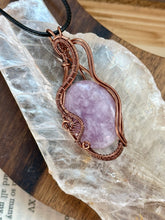 Load image into Gallery viewer, Reserved for Kim w Lepidolite Wire wrapped pendant