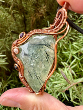 Load image into Gallery viewer, Reserved for Jennifer r Prehnite with Epidote + Gem Inclusions Wire Wrapped Pendent Necklace