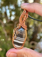 Load image into Gallery viewer, Reserved for Nina b Zebra calcite wire wrapped pendant