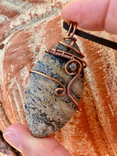 Load image into Gallery viewer, Reserved for Myloni p Picture Jasper with smoky quartz inclusions Wire Wrapped Pendent Necklace