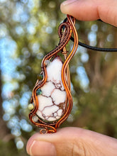 Load image into Gallery viewer, Reserved for Tanya r DUO TONED WIRE ARIZONA WILD HORSE with gem inclusions Wire wrapped pendent necklace