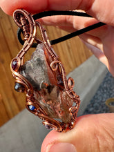 Load image into Gallery viewer, Reserved for Sarah s Super Seven with Gemstone Inclusions Wire Wrapped Pendent Necklace