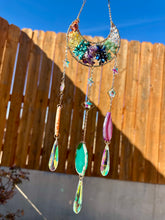 Load image into Gallery viewer, Reserved for LaRonda G Chakra Gemstone Moon suncatcher / Wall Hanging 12” L