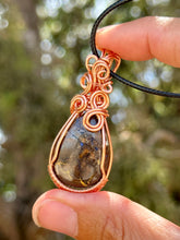 Load image into Gallery viewer, Reserved for Rene r Australian Boulder opal Wire Wrapped Pendent Necklaces