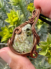 Load image into Gallery viewer, Reserved for Kelli o Chrome Chalcedony Wire Wrapped Pendent Necklace