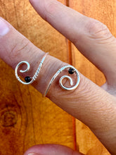 Load image into Gallery viewer, Reserved for Kathy m Obsidian Adjustable Copper Wave Ring