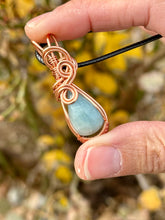 Load image into Gallery viewer, Reserved for amy j Aquamarine mini Wire wrapped pendant