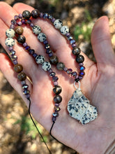 Load image into Gallery viewer, Reserved for Jennifer Dalmation jasper with Gemstone Beading Wire Wrapped Pendent Necklace