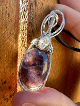Load image into Gallery viewer, Reserved for Rachel Iolite + Herkimer diamond Wire Wrapped Pendent