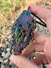 Load image into Gallery viewer, Reserved for Rita Titanium Aura Black Kyanite Tree of Life Wire Wrapped Pendent