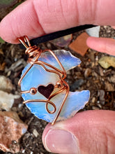 Load image into Gallery viewer, Reserved for Kayla m Opalite Moon Wire Wrapped Pendent Necklace