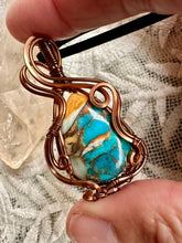 Load image into Gallery viewer, Reserved for kiva b Spiny oyster turquoise Wire Wrapped Pendent Necklace