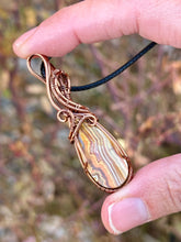 Load image into Gallery viewer, Reserved for Karen l DESIGNER CAB (cab by positive rocks) crazy lace agate Wire wrapped pendant