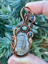Load image into Gallery viewer, Reserved for Chloe k Picasso Jasper with Sodalite + Sugilite Gem Inclusions Wire Wrapped Pendent Necklace