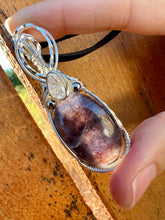 Load image into Gallery viewer, Reserved for Rachel Iolite + Herkimer diamond Wire Wrapped Pendent