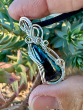 Load image into Gallery viewer, Reserved for Kristin z Azurite Wire Wrapped Pendent Necklace