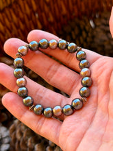 Load image into Gallery viewer, Hematite gemstone stretchy bracelet size 6.75”-7”