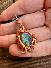 Load image into Gallery viewer, Reserved for Kathy m Labradorite Mini Dainty Wire Wrapped Pendent Necklace