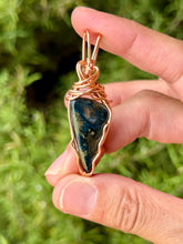 Load image into Gallery viewer, Azurite wire wrapped pendant necklace