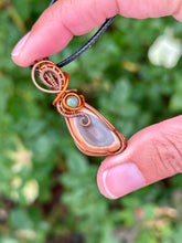 Load image into Gallery viewer, ARTISAN STONE Imperial Jasper with Indian agate gem accent wire wrapped pendant necklace