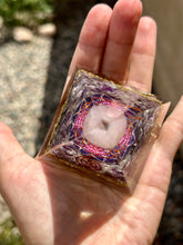 Load image into Gallery viewer, Reserved for Brooke p Amethyst + rose quartz Orgone pyramid