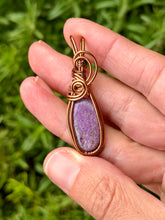 Load image into Gallery viewer, Stichtite Wire wrapped pendant necklace