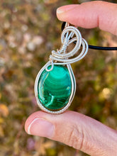 Load image into Gallery viewer, Reserved for Anne k Malachite Wire wrapped pendant