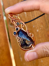 Load image into Gallery viewer, RESERVED FOR JENNIFER C Iolite with Gem Inclusions Wire wrapped pendent necklace