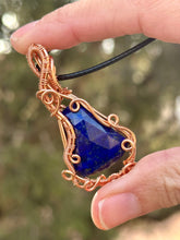 Load image into Gallery viewer, Reserved for Susanna m Faceted Lapis lazuli Wire wrapped pendant