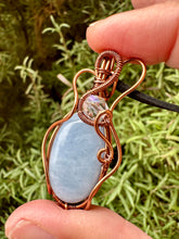 Load image into Gallery viewer, Reserved for Heather Blue Opal Wire Wrapped Pendent Necklaces