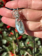 Load image into Gallery viewer, Larimar with Rhodonite gem accent wire wrapped pendant necklace