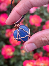 Load image into Gallery viewer, RESERVED Blue quartz heart Wire wrapped pendant