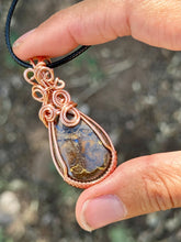 Load image into Gallery viewer, Reserved for Rene r Australian Boulder opal Wire Wrapped Pendent Necklaces