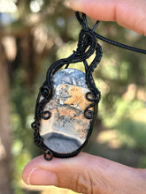 Load image into Gallery viewer, Maligano Jasper with Black Onyx gem accent wire wrapped pendant necklace