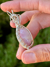Load image into Gallery viewer, Pink kunzite wire wrapped pendant necklace