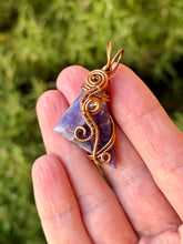 Load image into Gallery viewer, Lepidolite with quartz gem accents wire wrapped pendant necklace